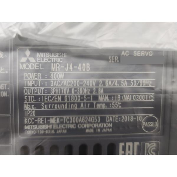 2018年製 新品 三菱 サーボアンプ MR-J4-40B