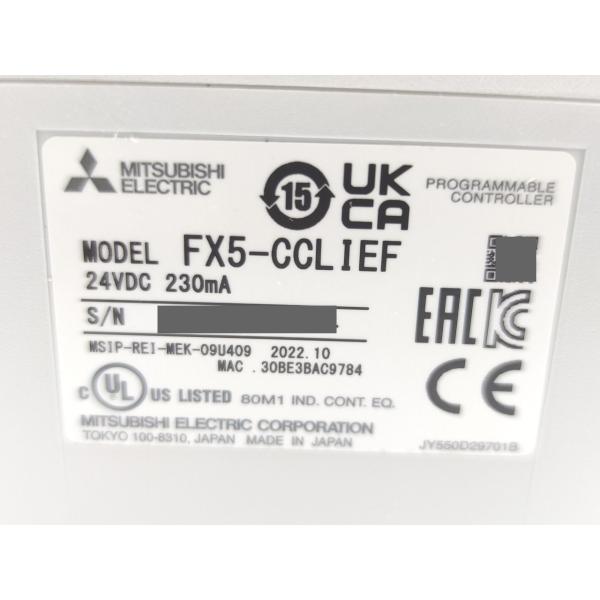 2022年製 新品 三菱 MITSUBISHI FX5-CCLIEF