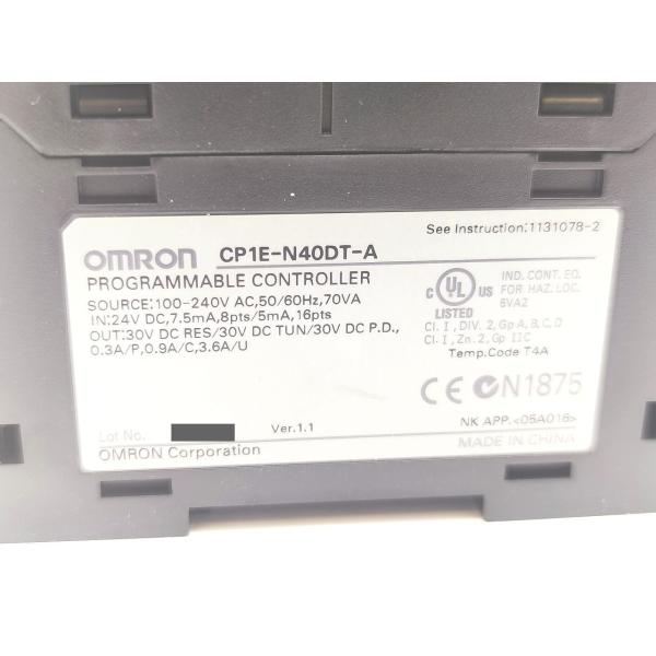 中古 オムロン OMRON CP1E-N40DT-A Ver.1.1