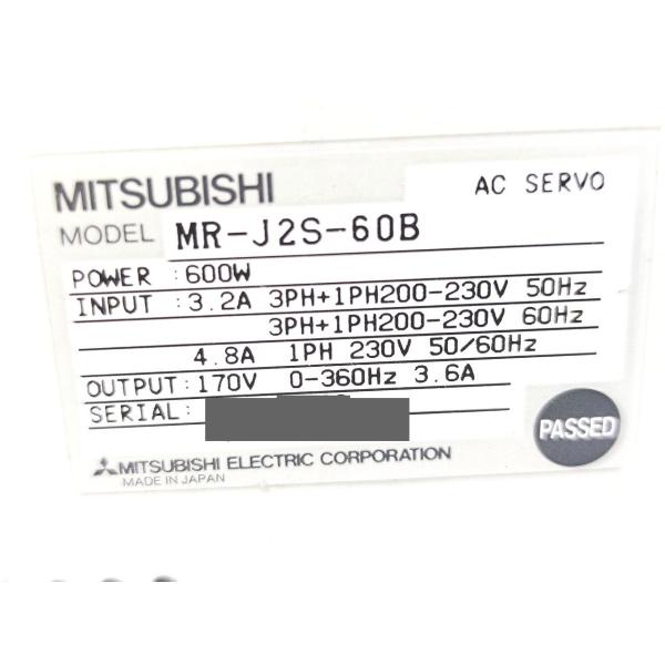 中古 ジャンク品 三菱 MITSUBISHI MR-J2S-60B