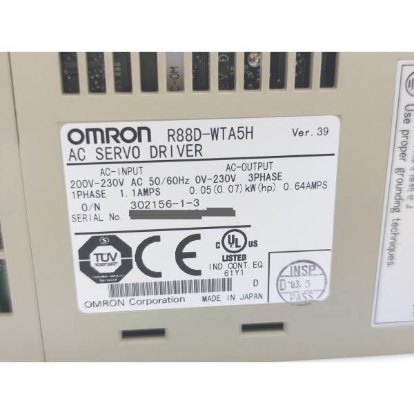 中古 オムロン OMRON R88D-WTA5H Ver.39 その1