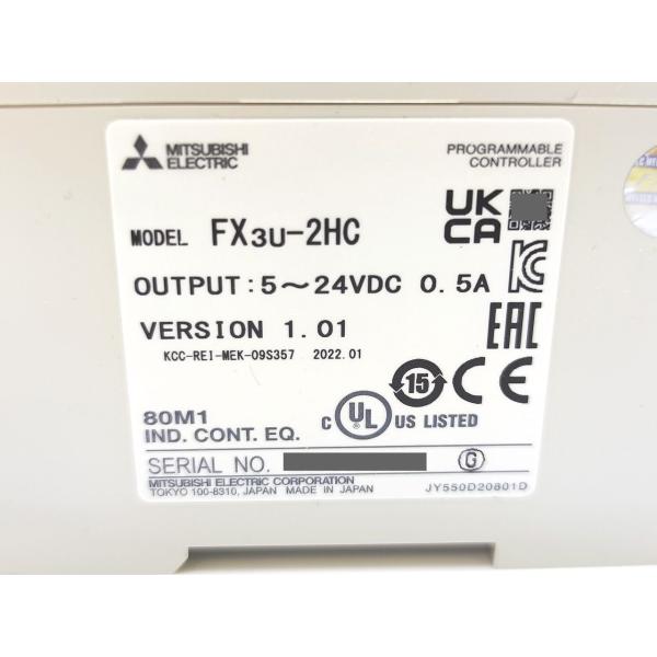 未使用 2022年製 三菱 MITSUBISHI FX3U-2HC Ver.1.01