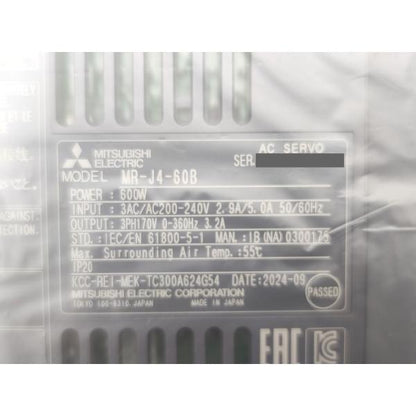 箱いたみあり 2024年製 新品 三菱 MITSUBISHI MR-J4-60B