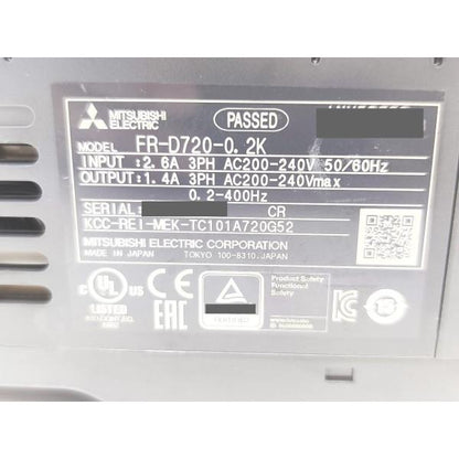中古 三菱 MITSUBISHI FR-D720-0.2K