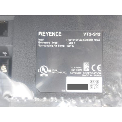 箱汚れ・いたみあり 未使用 キーエンス KEYENCE VT3-S12