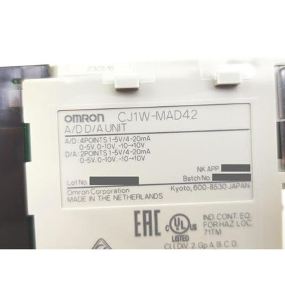 新品 オムロン OMRON CJ1W-MAD42