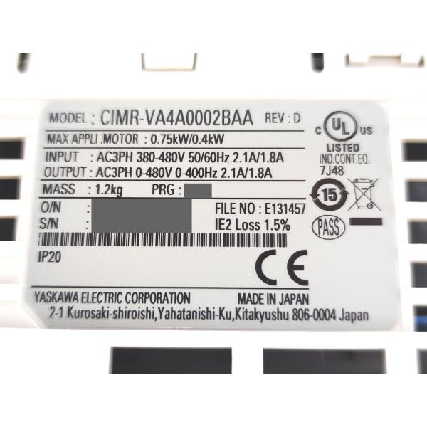 新品 安川電機 YASUKAWA CIMR-VA4A0002BAA その5