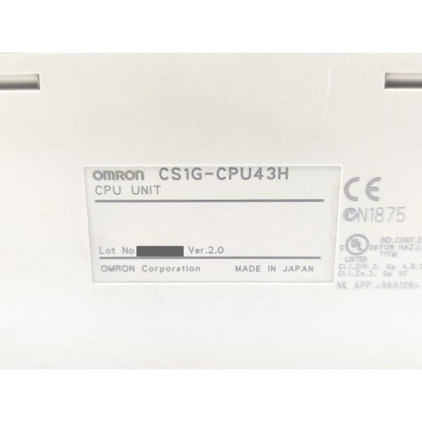 中古 オムロン OMRON CS1G-CPU43H Ver.2.0