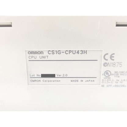 中古 オムロン OMRON CS1G-CPU43H Ver.2.0