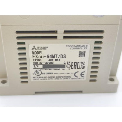 2021年製 新品 三菱 MITSUBISHI FX3U-64MT/DS