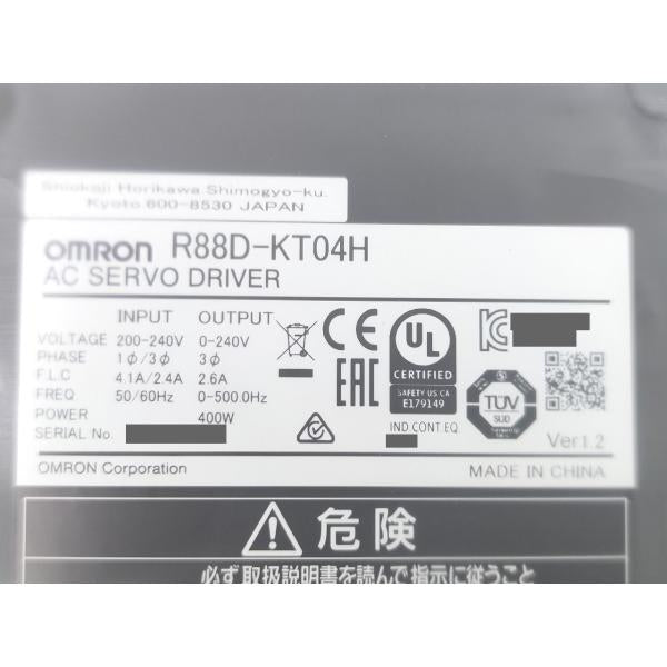 箱汚れあり 新品 オムロン OMRON R88D-KT04H Ver.1.2