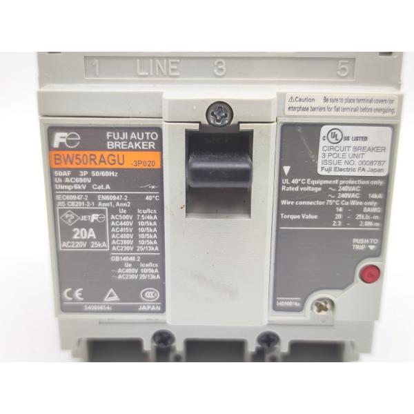 箱いたみ有 中古 富士電機 FujiElectric BW50RAGU 3P 15A