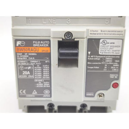 箱いたみ有 中古 富士電機 FujiElectric BW50RAGU 3P 15A
