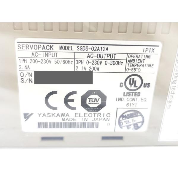新品 安川電機 YASKAWA SGDS-002A12A