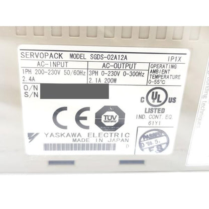 新品 安川電機 YASKAWA SGDS-002A12A