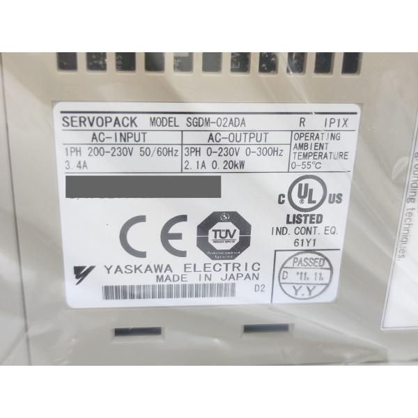 箱汚れあり 未使用 安川電機 YASKAWA SGDM-02ADA