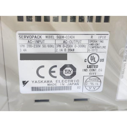 箱汚れあり 未使用 安川電機 YASKAWA SGDM-02ADA