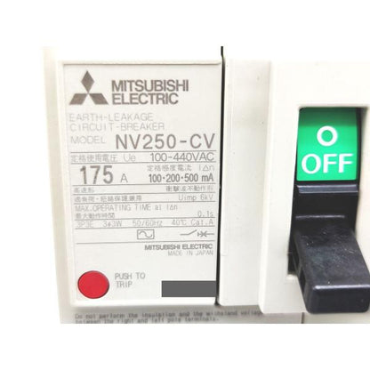 未使用 三菱 MITSUBISHI NV250-CV 100-440VAC 3P 175A 100・200・500mA