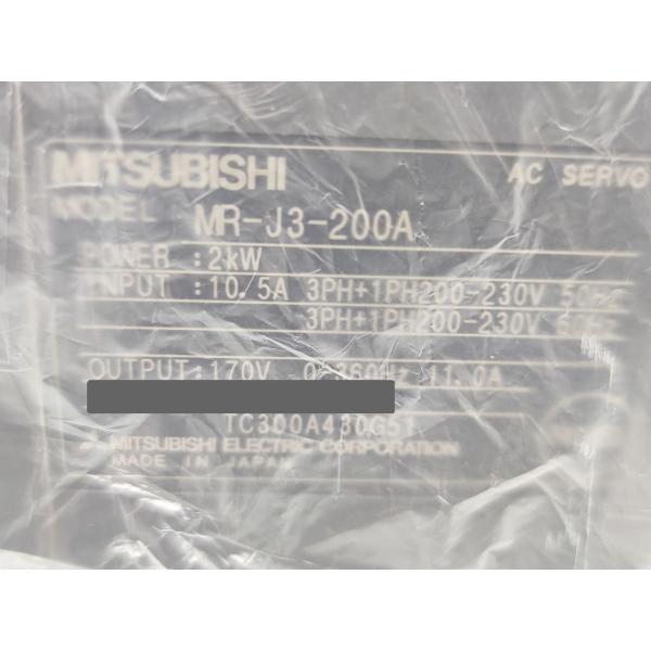 箱いたみありたぶん未使用 2008年 三菱 MITSUBISHI MR-J3-200A