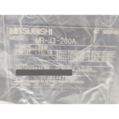 箱いたみありたぶん未使用 2008年 三菱 MITSUBISHI MR-J3-200A