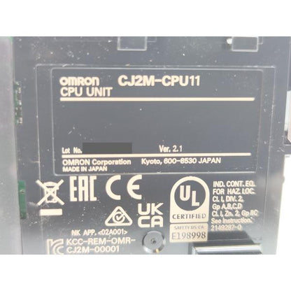 箱開封済み 箱マジック書込あり 未使用 オムロン OMRON CJ2M-CPU11 Ver.2.1