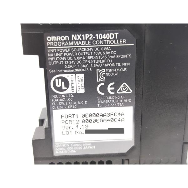中古 オムロン OMRON NX1P2-1040DT Ver.1.13