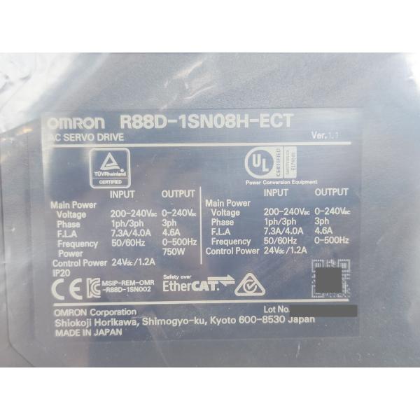 中古か未使用か不明 オムロン OMRON R88D-1SN08H-ECT Ver.1.1