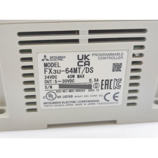 2022年製 新品 三菱 MITSUBISHI FX3U-64MT/DS