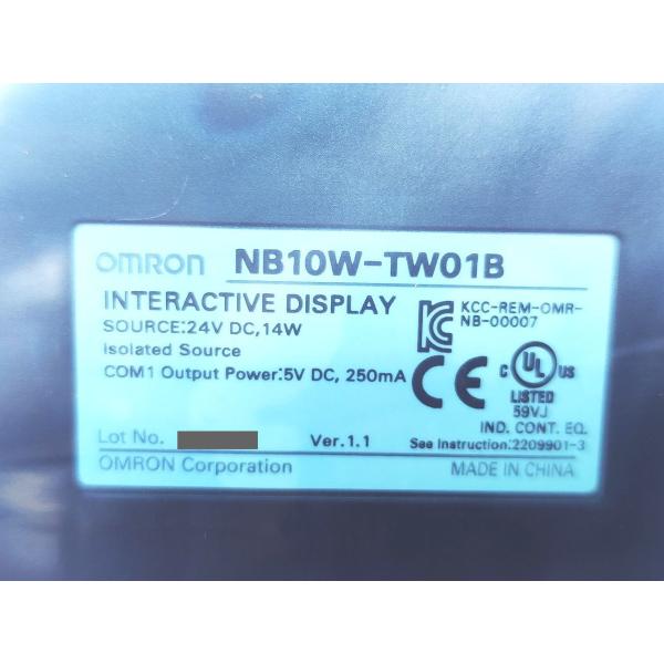 箱開封済み たぶん未使用 オムロン OMRON NB10W-TW01B Ver.1.1