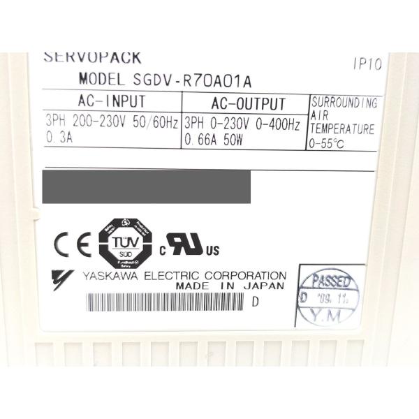 中古か未使用か不明 安川電機 YASKAWA SGDV-R70A01A