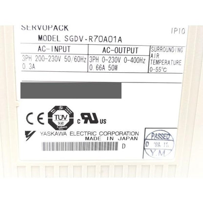 中古か未使用か不明 安川電機 YASKAWA SGDV-R70A01A