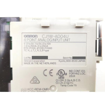 箱いたみあり 箱開封済み 未使用 オムロン OMRON CJ1W-AD04U