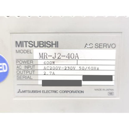 ジャンク品 中古 三菱 MITSUBISHI MR-J2-40A