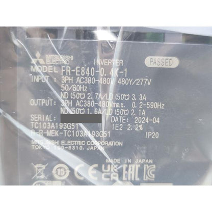 箱いたみ汚れあり 箱開封済み 2024年製 新品 三菱 MITSUBISHI FR-E840-0.4K-1