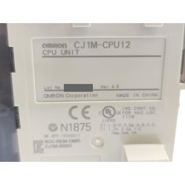 箱マジック書込あり 箱開封済み 未使用 オムロン OMRON CJ1M-CPU12 ver.4.0
