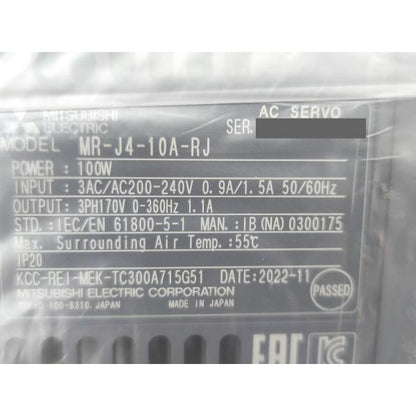 2022年 新品 三菱 MITSUBISHI MR-J4-10A-RJ