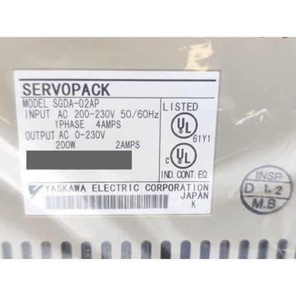 箱汚れあり 2001年製 未使用 安川電機 YASKAWA SGDA-02AP