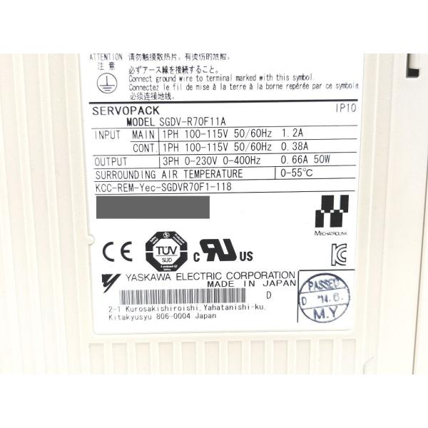 中古 安川電機 YASKAWA SGDV-R70F11A その2