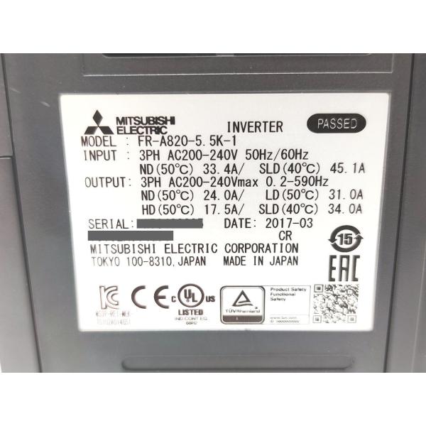 中古 三菱 MITSUBISHI FR-A820-5.5K-1 その1
