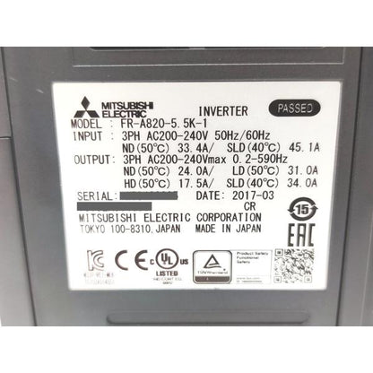 中古 三菱 MITSUBISHI FR-A820-5.5K-1 その1