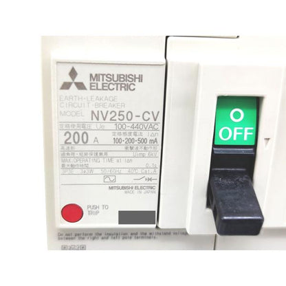 新品 三菱 MITSUBISHI NV250-CV 100-440VAC 3P 200A 100・200・500mA その2