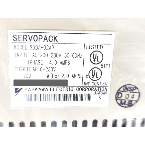 箱・説明書いたみあり 未使用 安川電機 YASKAWA SGDA-02AP