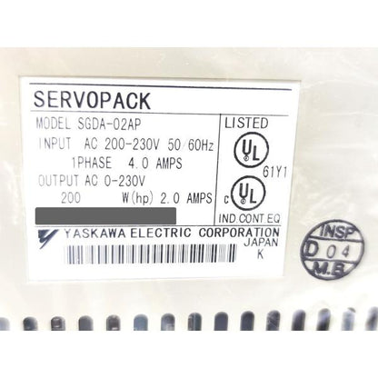 箱・説明書いたみあり 未使用 安川電機 YASKAWA SGDA-02AP