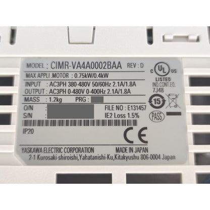 新品 安川電機 YASUKAWA CIMR-VA4A0002BAA その4