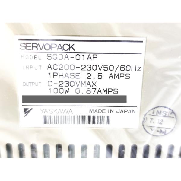 箱いたみあり 未使用 安川電機 YASKAWA SGDA-01AP
