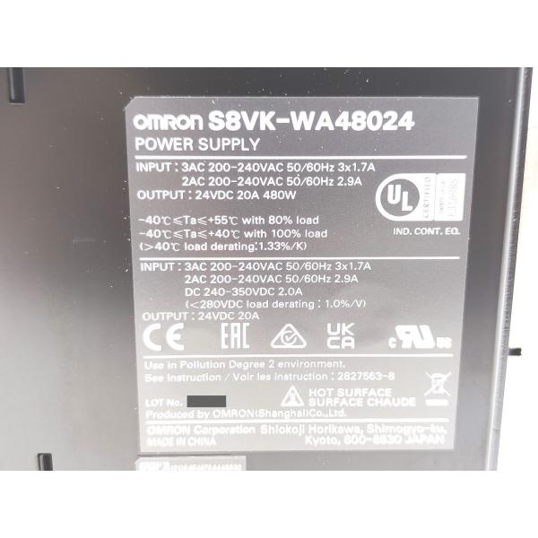 未使用 オムロン OMRON S8VK-WA48024 3AC 200-240VAC 3×1.7A 24VDC 20A
