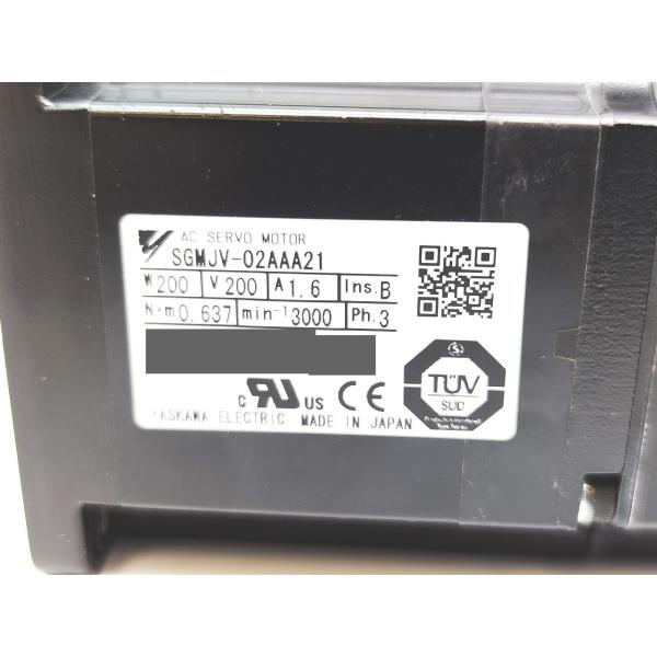 中古 安川電機 YASKAWA SGMJV-02AAA21