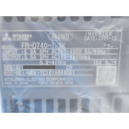 2022年 新品 三菱 MITSUBISHI FR-D740-1.5K
