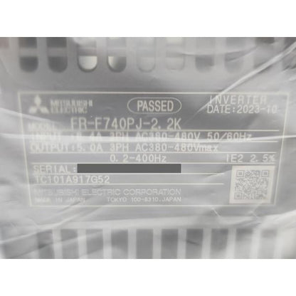 箱いたみあり 2023年製 新品 三菱 MITSUBISHI FR-F740PJ-2.2K