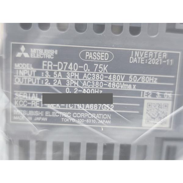 2021年 新品 三菱 MITSUBISHI FR-D740-0.75K その1